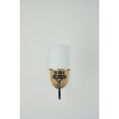 Supplier real photograph of the Ashbourne single-light wall sconce complete unlit front view