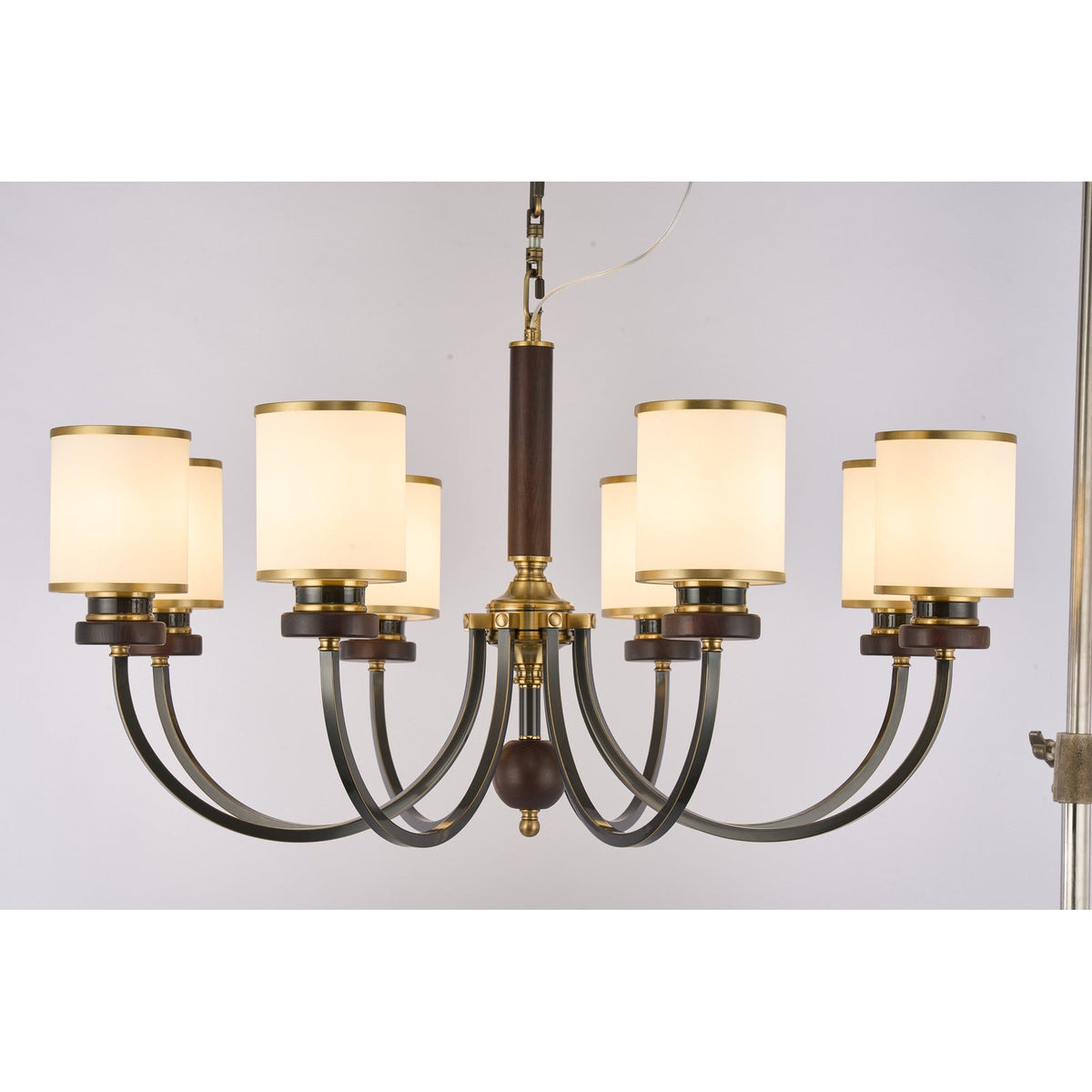 
Supplier real photograph of the Ashbourne eight-light chandelier complete front view