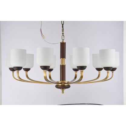Supplier real photograph of the Bellgrave ten-light chandelier complete unlit front view
